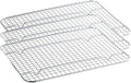 OCS Parts 3-Pack 8" x 10" Stainless Steel Pan Grates | Footed Cooling Pan Grate for 1/2 Size Steam Tables, Baking, and Hotel Pans