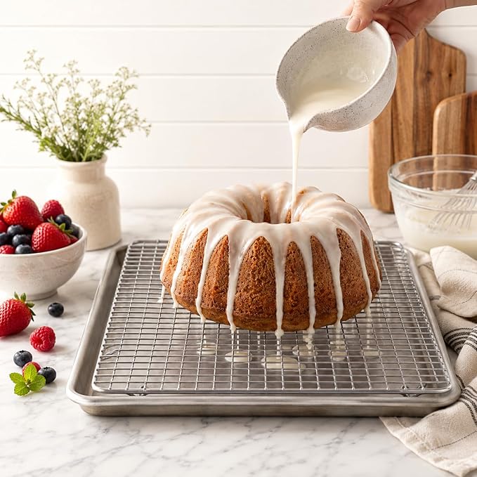Mrs. Anderson’s Baking Professional Half Sheet Baking and Cooling Rack, 16.5 x 11.75-Inches, Set of 2