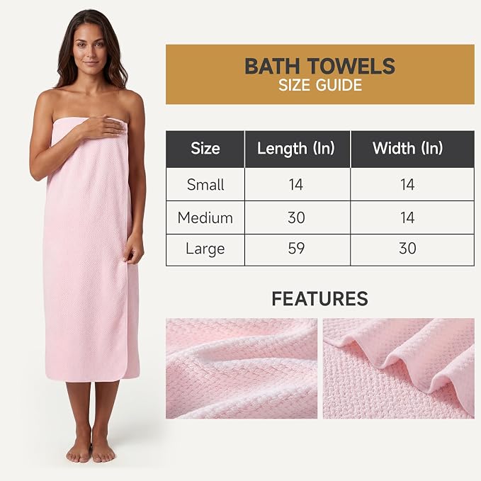 REDKISS 6 Piece Pink Towel Set, Extra Large Microfiber Bathroom Towels Set, 2 Bath, 2 Hand, 4 Washcloths, Super Soft, Highly Absorbent, Quick Dry Pink Towels for Bathroom, Gym, Spa & Hotel