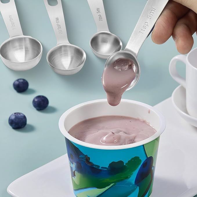 2Pcs 1/6 Tbsp (1/2 Tsp | 2.5 Ml) Stainless Steel Measuring Spoons | For Measuring Coffee Powder, For Measuring Grains, For Measuring Loose Tea