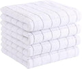 Homaxy 100% Cotton Terry Kitchen Towels, 4 Pack, White | Ultra Soft and Absorbent Dish Towels for Kitchen, Suitable for Drying and Washing Dishes