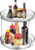 Amolliar Lazy Susan Organizer, 2 Tier 9 Inch, Rotating Turntable Organizer | Lazy Susan for Cabinet Fridge, Pantry Organizer, Spice Rack Condiment Organizer for Kitchen, Countertop Bathroom Vanity Tray
