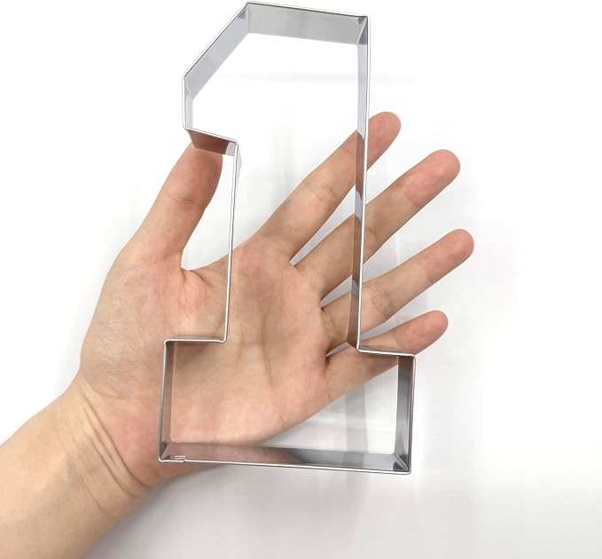 LILIAO Number One #1 Cookie Cutter, 6.1", Stainless Steel | Decent Size & Simple Classic Shape, Durable For Repeated Use, Dishwasher Safe, For Dough & Fondant