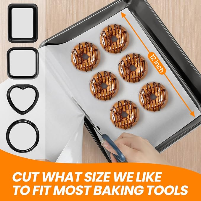 Silicone Baking Mat Roll-Customizable Silicone Mat for Baking- Heat Resistant Silicone Macaron Baking Mat for Cookie Bread Pizza, Reusable& Dishwasher Safe