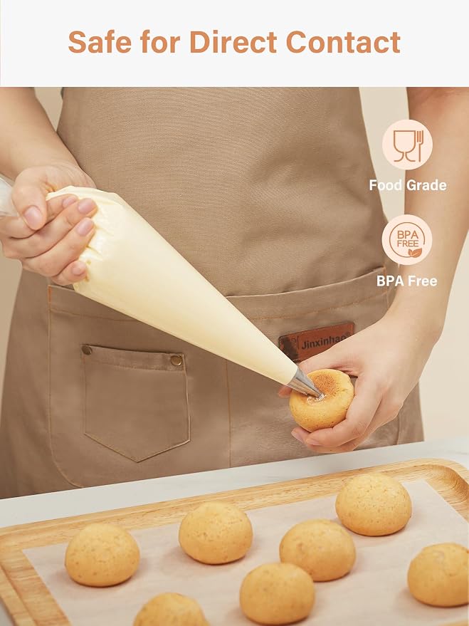 Kootek Piping Bags, Disposable Pastry Icing Bags 16 Inch, 100 Pcs Large | Anti Burst, Disposable, Durable, Transparent, for Cookie Cupcake Frosting Cake Decorating, Baking Supplies, Video Tutorial