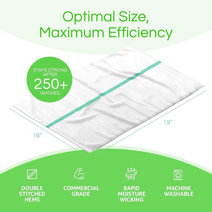 Towels N More 24-Pk 16x19 30 Oz. Absorbent Cotton Kitchen Bar Mop Towels | Reusable Kitchen Cleaning Towels for Chef, Cook, Home, Restaurant & Bar. Highly Absorbent, Multi-Purpose Cotton Towels