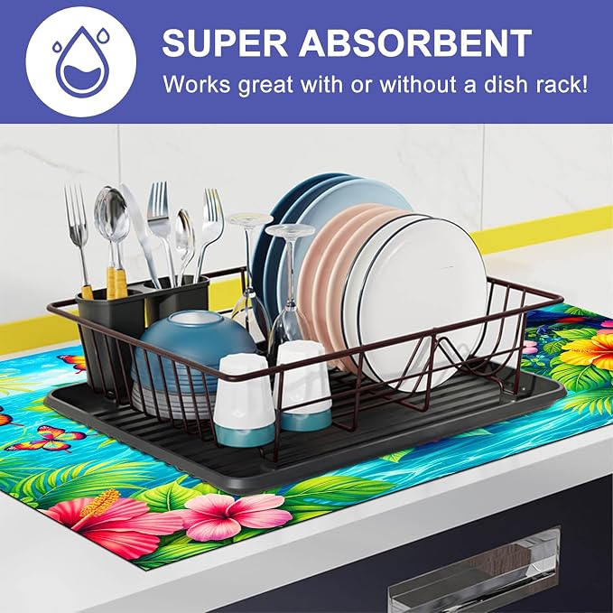 HOMETITUTE Hello Summer Stove Top Cover 28x20 Tropical Toucan Heat Resistant