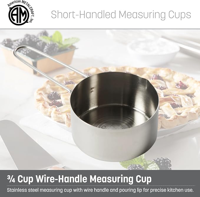 American METALCRAFT, Inc. MCW75 3/4 Stainless Steel Measuring Cup, 3/4-Cup, Silver, 1 Count (Pack of 1)