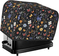 2 Slice Toaster Cover Vintage Botanical Flower Wildflower Dust Proof Washable Kitchen Appliance Cover with Pocket, Oxford Fabric Countertop Toaster Protector for Standard Toasters Small Appliances