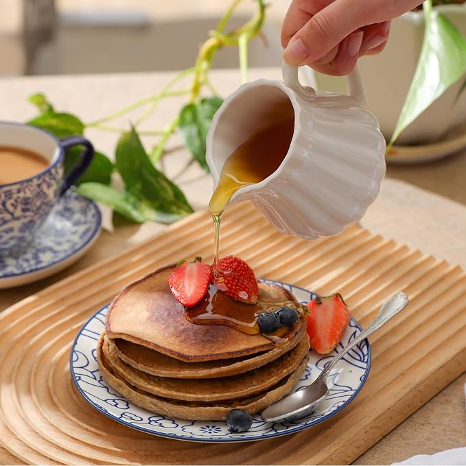 Selamica Ceramic Dessert Plates Set of 6, 6 Inch Small Plates, Vintage Blue | Appetizer Plates for Kitchen, Microwave & Dishwasher Safe