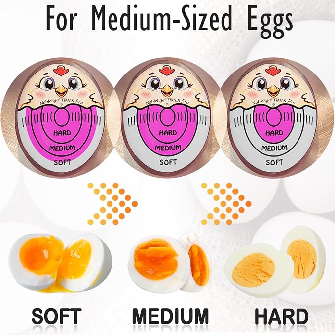 Nobleegg Egg Timer Pro2 Boiler Soft Medium Hard Boiled Eggs Changes Color Purple Certified