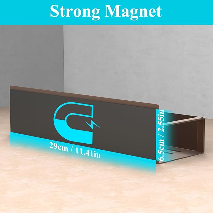 Metal Magnetic Spice Rack for Refrigerator Bronze, 6 Pack | Magnetic Shelves Heavy Duty for Fridge in Kitchen, Seasoning Storage Organizer, For Oven Washer and Dryer, For Heavier Items