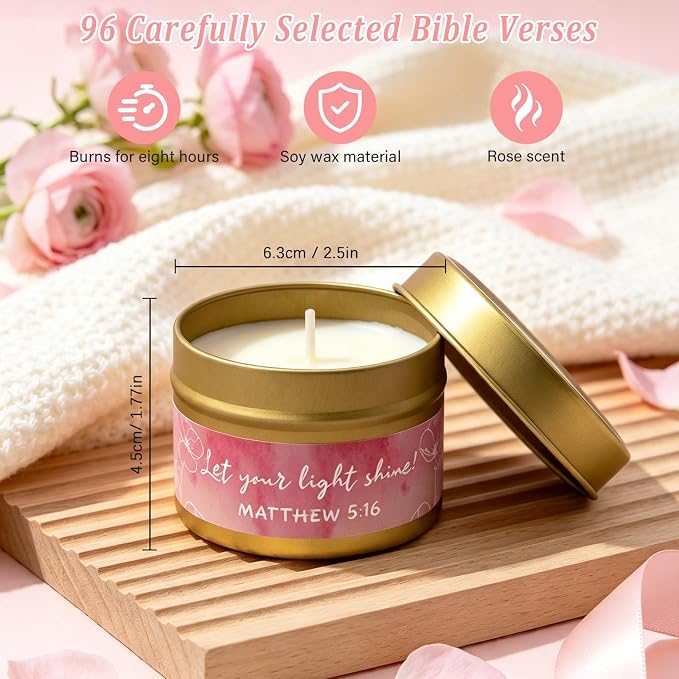 Christian Gifts For Women, 9Pcs Inspirational Religious Birthday Gift Set | Unique Catholic Gift Bible Faith Based Accessories, Ceramic Coffee Cup, Tote Bag, Bible Verse Jar, Can Candle, Baptism Gifts
