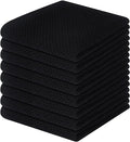 Homaxy 100% Cotton Waffle Weave Kitchen Dish Cloths 8-Pack, Black | 12 x 12 Inches, Ultra Soft Absorbent Dish Towels, Quick Drying Dish Rags with Hanging Loop