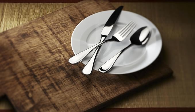 Oneida Voss 20-Piece 18/0 Silverware Set for 4, Flatware | silver, dishwasher safe | includes knives, forks, and spoons | heavy duty, cutlery set, utensil set, wedding silverware