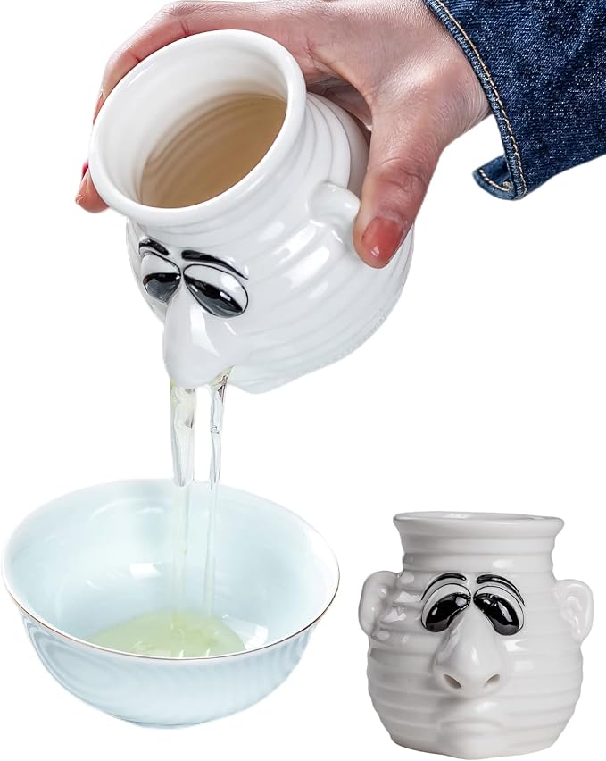 Funny Egg Separator Kitchen Gadget, Cartoon Ceramic Egg White and Yolk Separator Mug, Dishwasher Safe, Creative Gag Gift Fun White Elephent Gift
