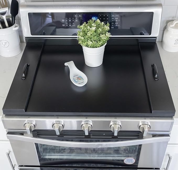Noodle Board Stove Cover with Handles for Electric and Gas Stove Top Covers | Rustic Farmhouse Décor for Kitchen, RVs, Adds Extra Counter Space, Cutting Board, Protects Burners, Durable Laminate Wood