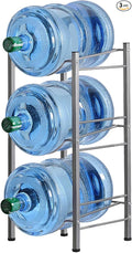LIANTRAL Water Cooler Jug Rack, 5 Gallon Water Jug Holder Water Bottle Storage Rack, 5 gallon water jug stand, 3 Tiers, Silver | 3-Tier Silver,Heavy-Duty Steel,Rustproof,Easy Assembly,Floor Protection,Save Space, Detachable,Perfect for Home, Kitchen