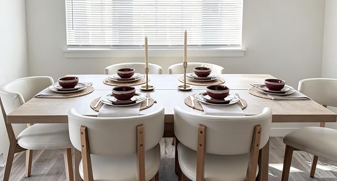Sweejar 12 Pieces Ceramic Dinnerware Sets for 4, Burgundy Red | Gradient Glaze Plates and Bowls Set, Microwave & Dishwasher Safe, Stackable Dish Set, Scratch Resistant Dishware Sets