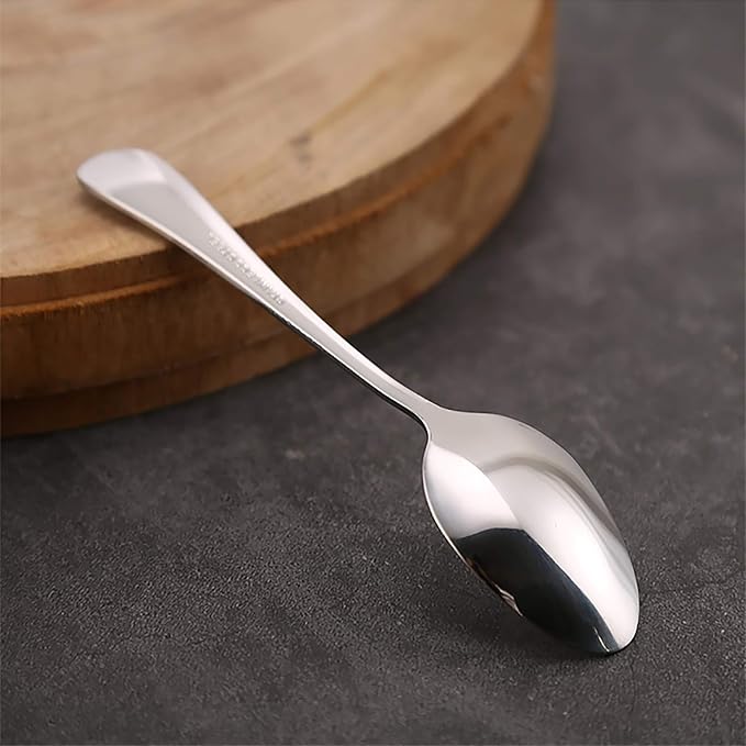VANRA 4-Piece Children Spoons Stainless Steel Kids Dinner Spoons Child Silver Cutlery Set 5.6-inch (4 spoons)