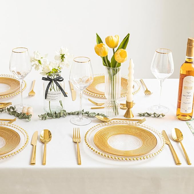 Gold Silverware Set, 40-Piece Forged Flatware Set Cutlery Set Premium Stainless Steel, Service for 8, for Kitchen, Home, Wedding, Party, Mirror Polished Dishwasher Safe