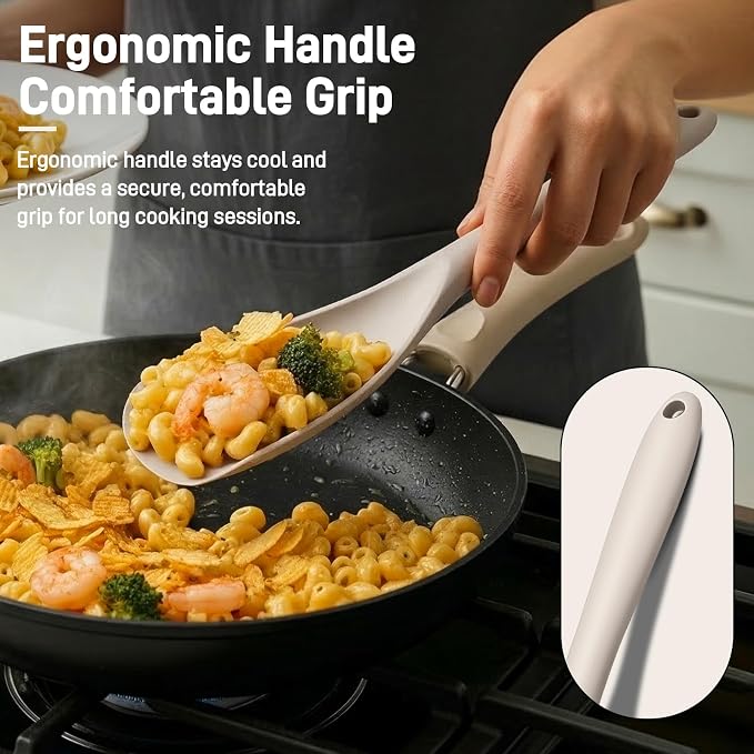 3 PACK Silicone Cooking Spatula & Spoon for Nonstick Cookware, BPA-Free | Multifunction Spoonula for Baking, Cooking, Serving, Mixing, Stirring, Scoop, Scrape - One-Piece Formed, Dishwasher Safe