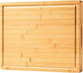 Allsum Large Bamboo Wood Cutting Boards for Kitchen, 1" Extra Thick Butcher Block with Juice Grooves & Handles Resisting to Warping and Cracking, Fancy Charcuterie Boards, 17"L x 12.5"W
