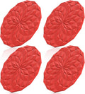 ME.FAN Silicone Trivet Mats - 4 Pack Pot Holders - 7.4'' Thickened Hot Pads for Hot pots, Pans and Dishes, Heat Resistant Silicone Trivet for Table and Counter Top Red