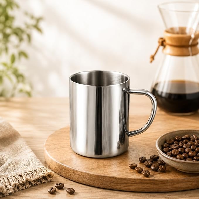 IMEEA Coffee Mug 13.5oz Double Wall Stainless Steel Cups, Set of 2