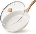 SENSARTE 9.5Inch Nonstick Ceramic Frying Pan with Lid, PFAS/PTFE/PFOA Free | Ceramic Omelette Pan Skillet, Healthy Non-toxic Chef's Pan, Induction Compatible Pan, Heat Resistant Handle