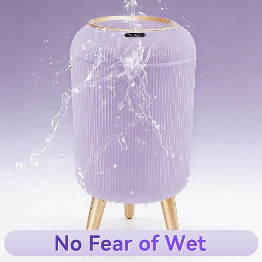 Bathroom Trash Can Automatic Touchless,3 Gallon Purple Gabage can | Motion Sensor Trash Can with Lid and legs,Smart Diaper Garbage Bin,Auto Small WasteBasket for Bedroom,Office,Restroom,Laundry