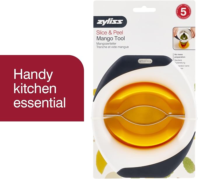 Zyliss Slice & Peel Mango Tool - Mango Slicer, Peeler and Pit Remover Tool - Mango Cutter with Stainless Steel Microblades - Dishwasher-Safe Kitchen Tool & Gadget