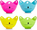 Egg Poacher – COZILIFE Silicone Egg Poaching Cups with Ring Standers, For Microwave or Stovetop Egg Cooking, Kraft Box Packing, BPA Free, Pack of 4