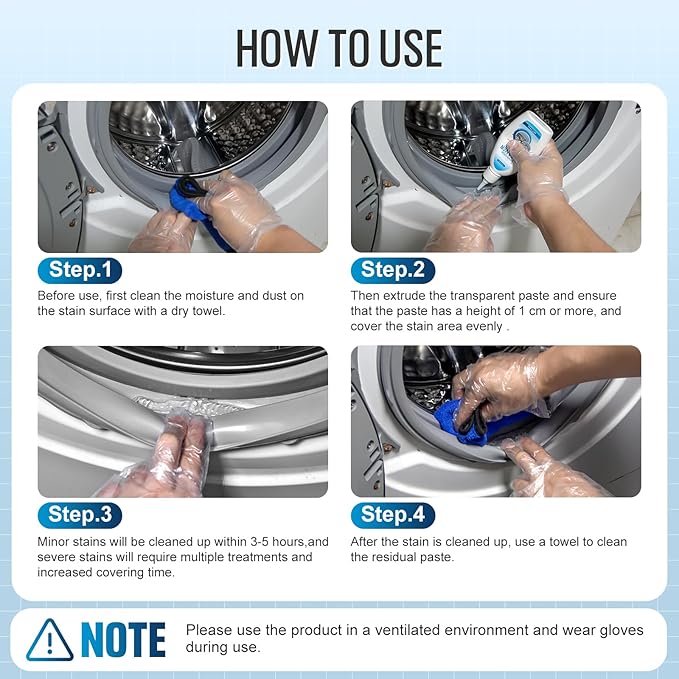 Leopong Cleaner Gel for Washer, Fridge Seal, Shower & Tile, 10 fl oz | Deep cleaning formula | Reaches narrow gaps and corners | Multi-surface household use | Easy application design
