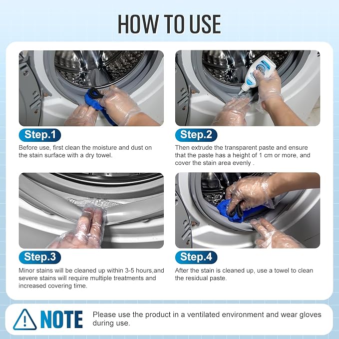 Leopong Cleaner Gel for Washer, Fridge Seal, Shower & Tile, 20 fl oz | Deep cleaning formula | Reaches narrow gaps and corners | Multi-surface household use | Easy application design