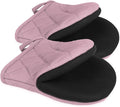 Goldmeet Mini Oven Mitts 2-Pack, 7"x5.5", 500°F Silicone Grip, Light Pink | Non-Slip, Heat Resistant, Machine Washable, Hanging Loop, Fits Small Hands, for Baking Grilling BBQ Cooking