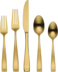 Oneida Moda Gold Satin 20-Piece 18/10 Silverware Set for 4, Flatware | satin finish, dishwasher safe | includes knives, forks, and spoons | heavy duty, cutlery set for kitchen and dining, utensils