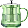 PARACITY Tea Kettle with Infuser, Glass Teapot Stovetop, 18.6 fl oz, 550 ml | (Green) Clear-glass tea maker with removable 18/8 steel infuser for blooming or loose leaf tea; made of borosilicate glass