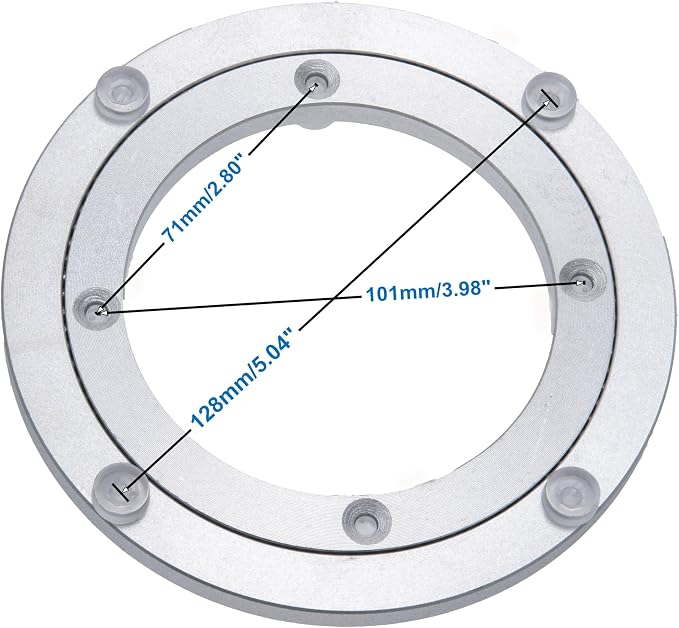 Aluminum Heavy Duty Lazy Susan Rotating Turntable Bearing Swivel Plate Hardware for Dining-Table (6 inch)