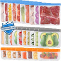 Lerine 28 Pack Reusable Freezer Bags Dishwasher Safe, Food Storage Bags | BPA-Free, Food-Grade Material, Leakproof, Extra Thick, Double-Seal, for Marinating Meats, Lunch, Sandwich, Snack, Travel