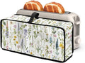 ZDCUSTOM Toaster Covers 2 Slice Wide Slot Fresh Cover for 2 Slice Slim Toaster, Fingerprint Protection & Heat-Resistant Long Slot Toasters Cover for Most Standard Toasters, Floral Leaf Print