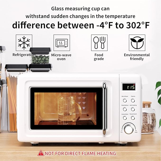77L 2 Cup Glass Measuring Cup, [Insulated handle, V-Shaped Spout], High Borosilicate Glass Measuring Cup for Kitchen or Restaurant, Easy To Read, 500 ML (0.5 Liter, 2 Cup)