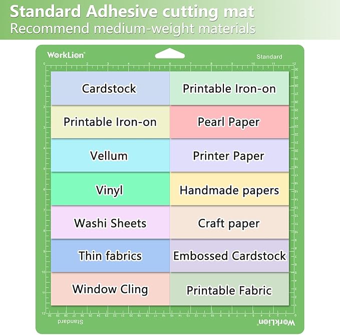 12x12 Standard Cutting Mat（3Pack) Compatible With Explore One/Air/Air 2/Maker Standard Adhesive Sticky Green Quilting Cricket Replacement Vinyl Cutting Mat