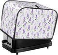 2 Slice Toaster Cover Lavender Flower Pattern Dust Proof Washable Kitchen Appliance Cover with Pocket, Oxford Fabric Countertop Toaster Protector for Standard Toasters Small Appliances