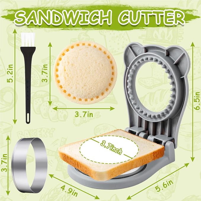 Nifogo Large Uncrustable Sandwich Cutter Maker for Kids | Sandwich Cutter and Sealer, Leak-proof Seal, Stainless Steel & PP Plastic, for Children Boys Girls Lunch Breakfast