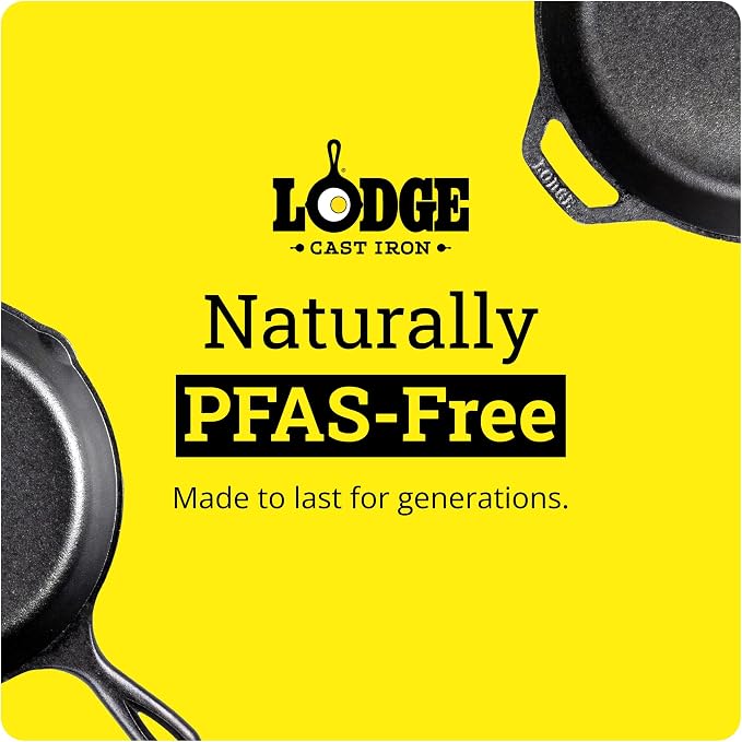 Lodge 12 Inch Cast Iron Skillet – Pre-Seasoned Frying Pan with Teardrop Handle – Oven, Stovetop, Grill & Campfire Use – Made in USA – Non-Toxic, Even-Heating Cookware – 250th Anniversary Logo
