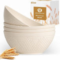 Large Bowls 65 OZ, Wheat Straw Bowls Set of 4, Unbreakable Salad Bowl, Microwave & Dishwasher Safe Big Bowl, Kitchen Serving Bowl for Salad, Cereal, Soup and Oatmeal (Beige)