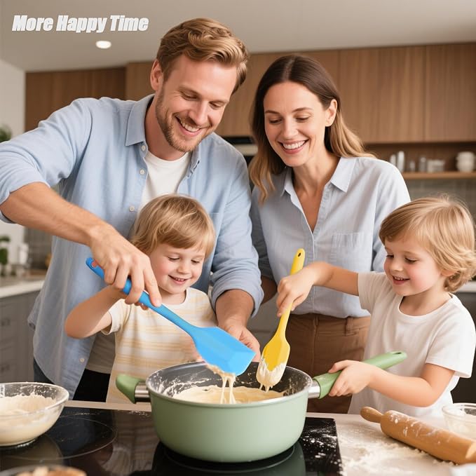 4 Pcs Silicone Spatulas Rubber Spatula Small Spatula,8 Inch Baking Mini Spatula Mixing Tool for Nonstick Cookware Cooking