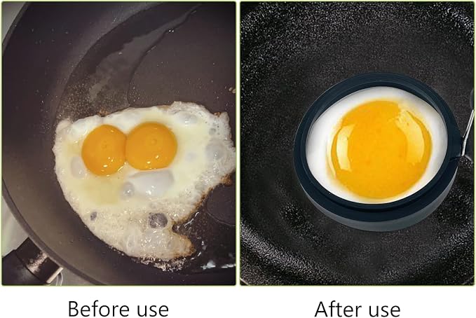 Black Silicone Egg Ring, 4 Pack Egg Ring Molds for Fried Egg, Non-stick Egg Cooker Ring