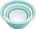 Confetti Melamine Mixing Nesting Bowls Set, 4 Piece 18oz to 4qt Mint | Colorful Kitchen Bowls (18oz, 1.25QT, 2.5QT, 4QT) - BPA-Free, Dishwasher Safe, Space-Saving